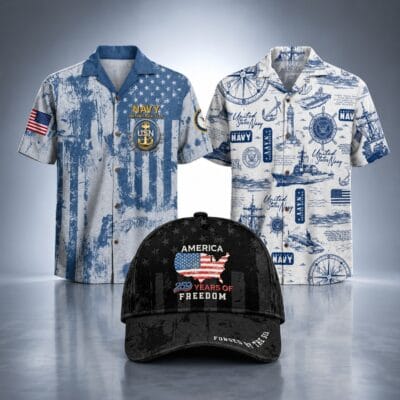 US NAVY 2 Hawaiian + 1 Cap Bundle