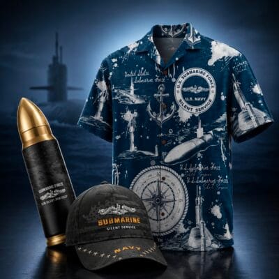 US NAVY SUBMARINE Hawaiian Shirt + Cap + Tumbler Bundle