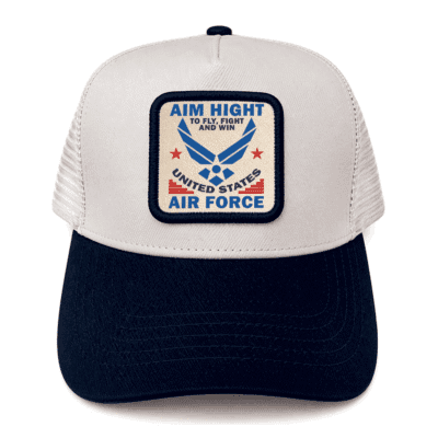 United States Airforce Leather Mesh Back Trucker Cap