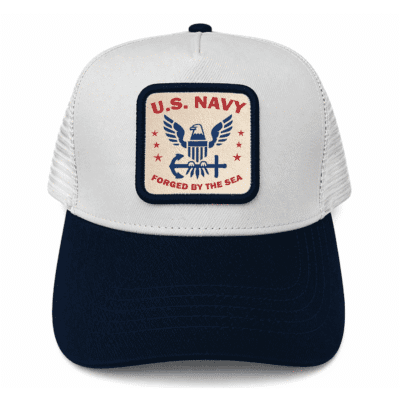 United States Navy – Leather Mesh Back Trucker Cap