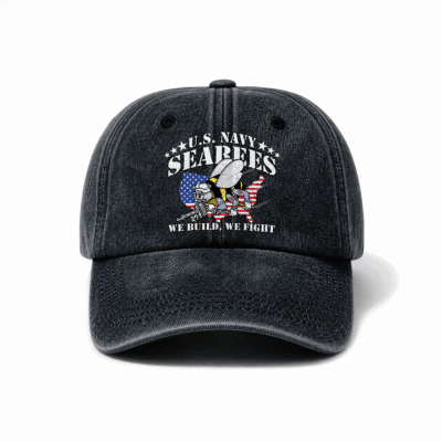 United States Navy Seabees Wash Denim Cap