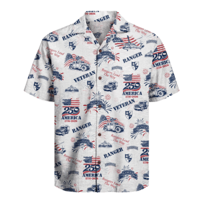 US Army 75th Ranger - America 250th Veteran Hawaiian Shirt