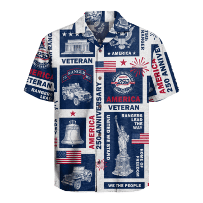US Army 75th Ranger - America 250th Veteran Hawaiian Shirt