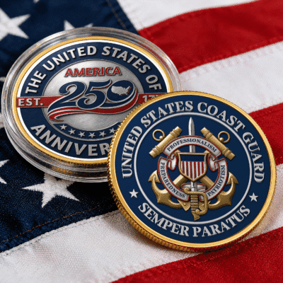 US Coast Guard - America 250th Commemorative Keepsake Coin 2 Side