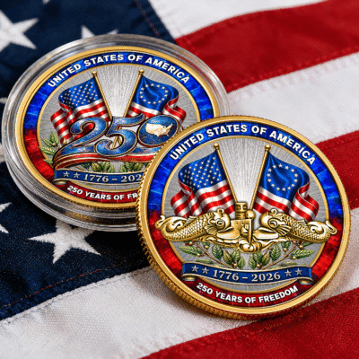 US Navy Submarine - America 250th Commemorative Keepsake Coin 2 Side