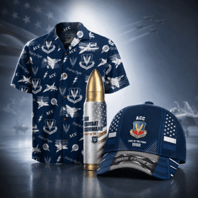 US AIR FORCE AIR COMBAT COMMAND (ACC) 1 Hawaiian + 1 Cap + 1 Tumbler Bundle