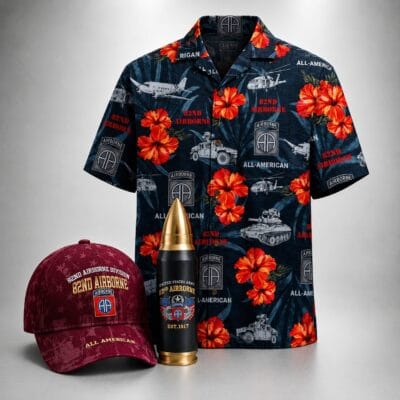 US ARMY 82ND AIRBORNE DIVISION 1 Hawaiian + 1 Cap + 1 Tumbler Bundle
