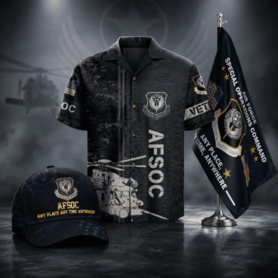 US AIR FORCE SPECIAL OPS (AFSOC) 1 Hawaiian + 1 Cap + 1 Branch Flag Bundle