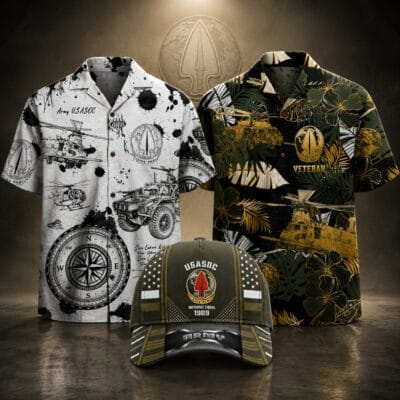 US ARMY USASOC 2 Hawaiian + 1 Cap Bundle