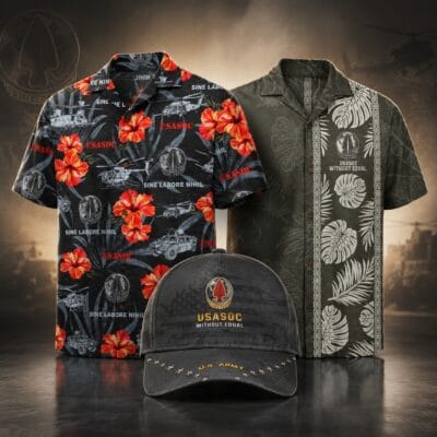 US ARMY USASOC 2 Hawaiian + 1 Cap Bundle