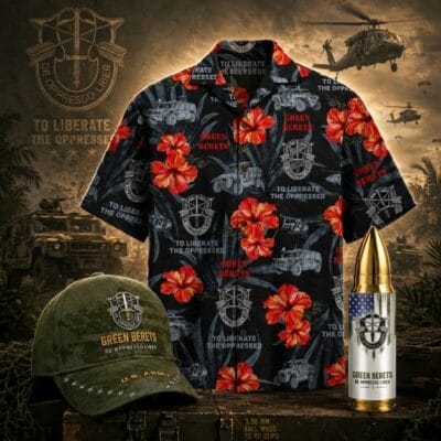 US ARMY GREEN BERETS 1 Hawaiian + 1 Cap + 1 Tumbler Bundle