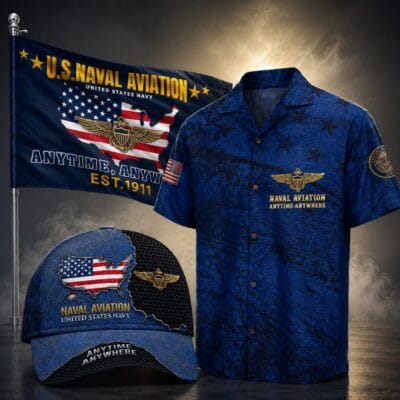 US NAVY NAVAL AVIATION 1 Hawaiian + 1 Cap + 1 Branch Flag Bundle