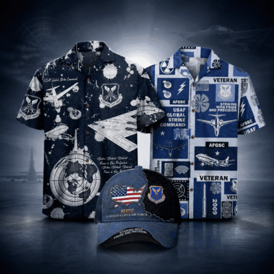 US AIR FORCE GLOBAL STRIKE COMMAND (AFGSC) 2 Hawaiian + 1 Cap Bundle