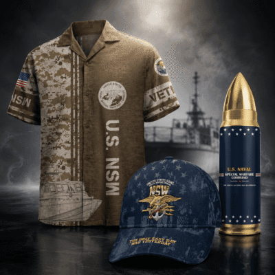 US NAVY NAVAL SPECIAL WARFARE (NSW) 1 Hawaiian + 1 Cap + 1 Tumbler Bundle