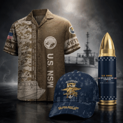 US NAVY NAVAL SPECIAL WARFARE (NSW) 1 Hawaiian + 1 Cap + 1 Tumbler Bundle