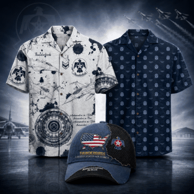 US AIR FORCE THUNDERBIRDS 2 Hawaiian + 1 Cap Bundle