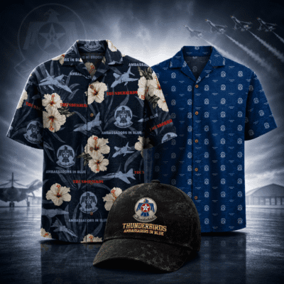 US AIR FORCE THUNDERBIRDS 2 Hawaiian + 1 Cap Bundle