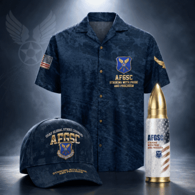 US AIR FORCE GLOBAL STRIKE COMMAND (AFGSC) 1 Hawaiian + 1 Cap + 1 Tumbler Bundle