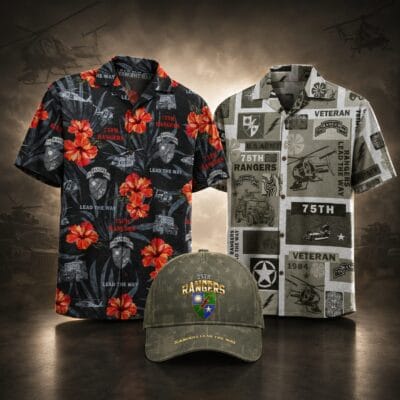 US ARMY 75TH RANGER REGIMENT 2 Hawaiian + 1 Cap Bundle