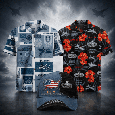 US AIR FORCE AIRCRAFT MAINTENANCE (2A) 2 Hawaiian + 1 Cap Bundle