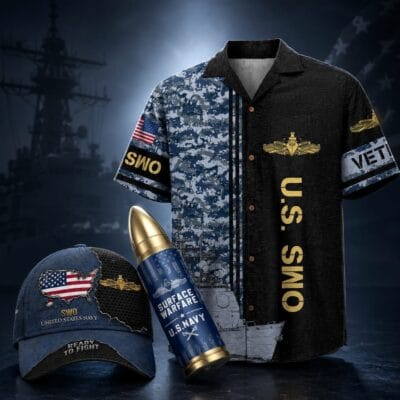 US NAVY SURFACE WARFARE 1 Hawaiian + 1 Cap + 1 Tumbler Bundle