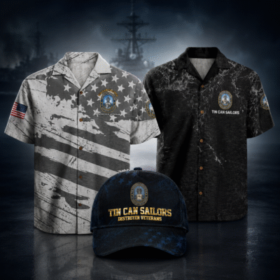US NAVY TIN CAN SAILORS 2 Hawaiian + 1 Cap Bundle