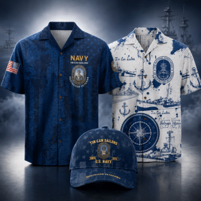 US NAVY TIN CAN SAILORS 2 Hawaiian + 1 Cap Bundle
