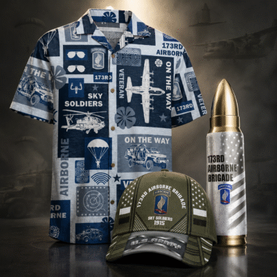 US ARMY 173RD AIRBORNE DIVISION 1 Hawaiian + 1 Cap + 1 Tumbler Bundle