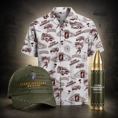 US ARMY 173RD AIRBORNE DIVISION 1 Hawaiian + 1 Cap + 1 Tumbler Bundle