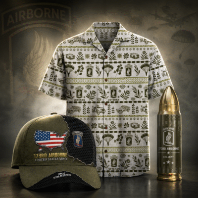 US ARMY 173RD AIRBORNE DIVISION 1 Hawaiian + 1 Cap + 1 Tumbler Bundle
