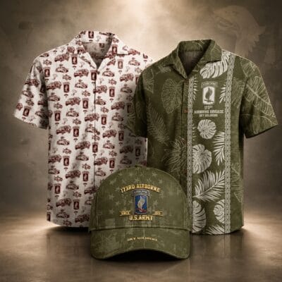 US ARMY 173RD AIRBORNE DIVISION 2 Hawaiian + 1 Cap Bundle