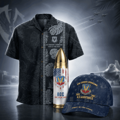 US AIR FORCE AIR COMBAT COMMAND (ACC) 1 Hawaiian + 1 Cap + 1 Tumbler Bundle