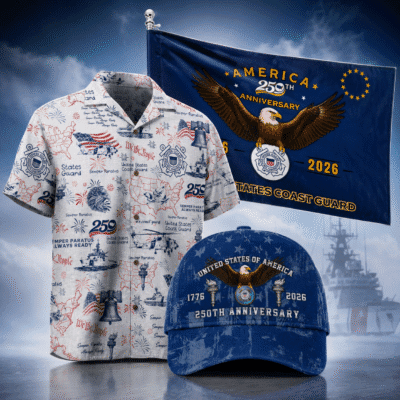 US COAST GUARD 1 Hawaiian + 1 Cap + 1 Flag Bundle