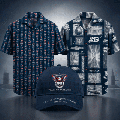 US NAVY SUBMARINE 2 Hawaiian + 1 Cap Bundle