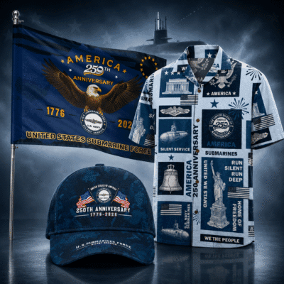 US NAVY SUBMARINE 1 Hawaiian + 1 Cap + 1 Flag Bundle