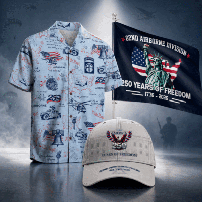 US ARMY 82ND AIRBORNE DIVISION 1 Hawaiian + 1 Cap + 1 Flag Bundle