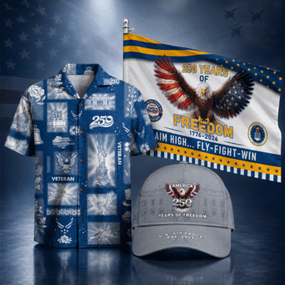 US AIR FORCE 1 Hawaiian + 1 Cap + 1 Flag Bundle