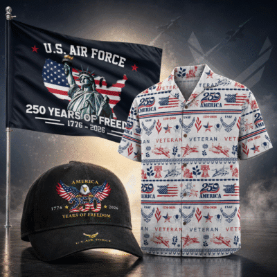 US AIR FORCE 1 Hawaiian + 1 Cap + 1 Flag Bundle