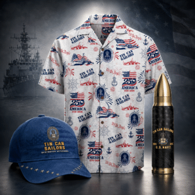 US NAVY TIN CAN SAILORS 1 Hawaiian + 1 Cap + 1 Tumbler Bundle