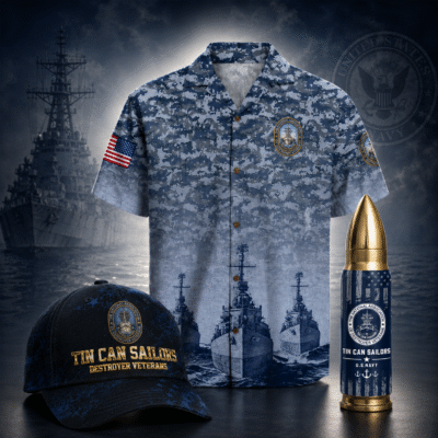 US NAVY TIN CAN SAILORS 1 Hawaiian + 1 Cap + 1 Tumbler Bundle