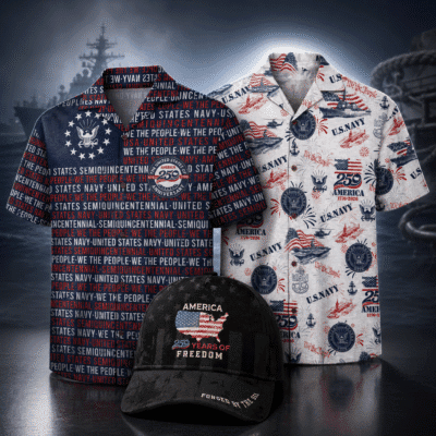 US NAVY 2 Hawaiian + 1 Cap Bundle