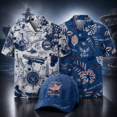 US NAVY 2 Hawaiian + 1 Cap Bundle