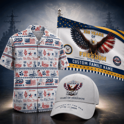 US NAVY 1 Hawaiian + 1 Cap + 1 Flag Bundle