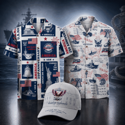 US NAVY 2 Hawaiian + 1 Cap Bundle