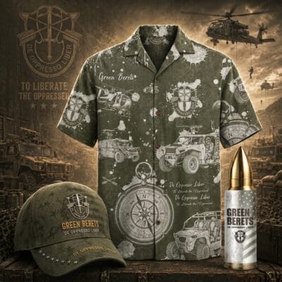 US ARMY GREEN BERETS 1 Hawaiian + 1 Cap + 1 Tumbler Bundle
