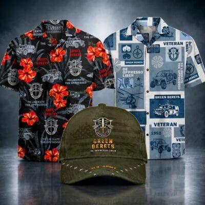 US ARMY GREEN BERETS 2 Hawaiian + 1 Cap Bundle