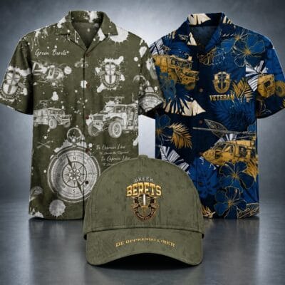 US ARMY GREEN BERETS 2 Hawaiian + 1 Cap Bundle