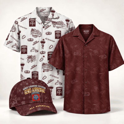 US ARMY 82ND AIRBORNE DIVISION 2 Hawaiian + 1 Cap Bundle