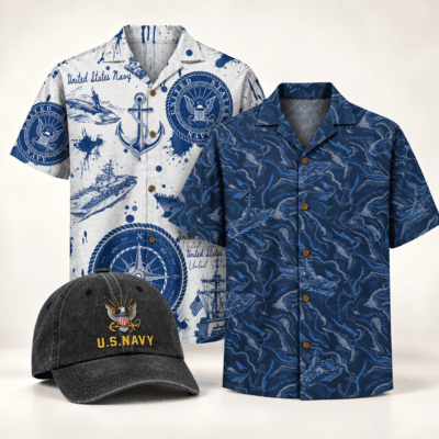 US NAVY 2 Hawaiian + Cap Bundle