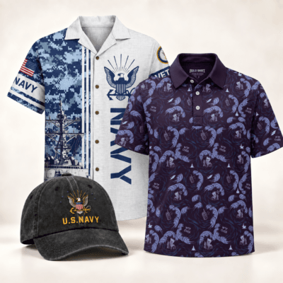 US NAVY Hawaiian + Polo + Cap Bundle